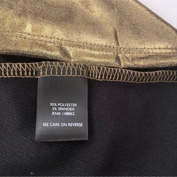 Torrid Womens Top Gold Liquid Shine Surplice Split Sleeve Peplum Plus Size 4X - Picture 4 of 12